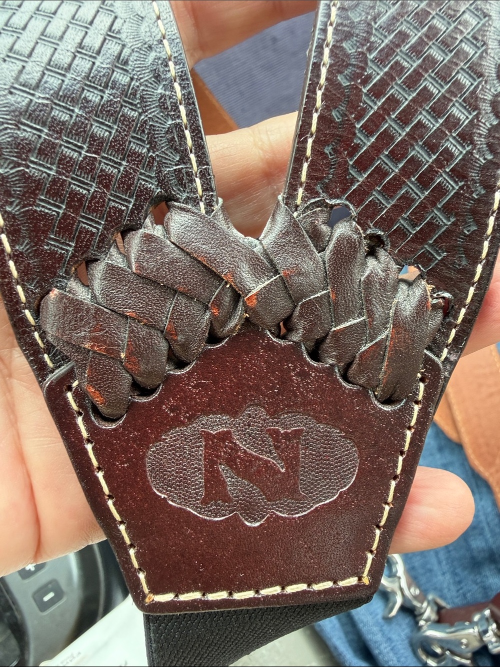Nocona Brown Basket Weave with Texas Star Concho
Suspenders - SZ M - Picture 11 of 11